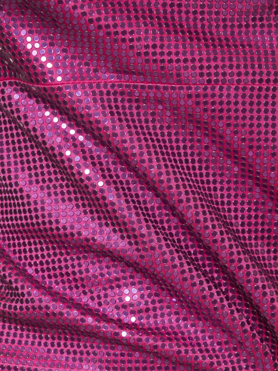 Versace: Robe courte en viscose embellie