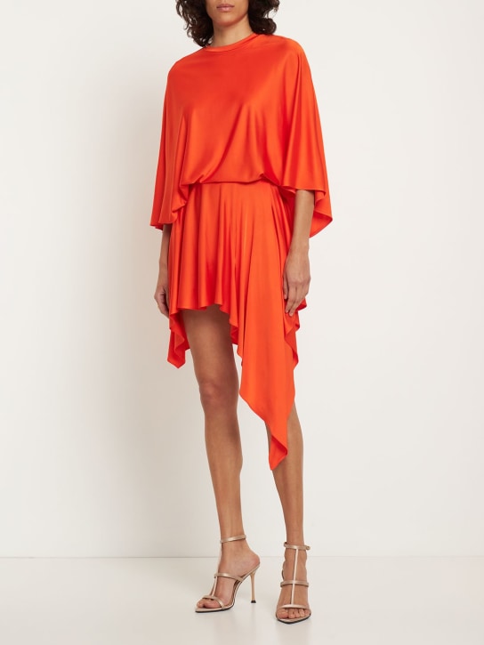 Stella McCartney: Draped fluid viscose satin mini skirt