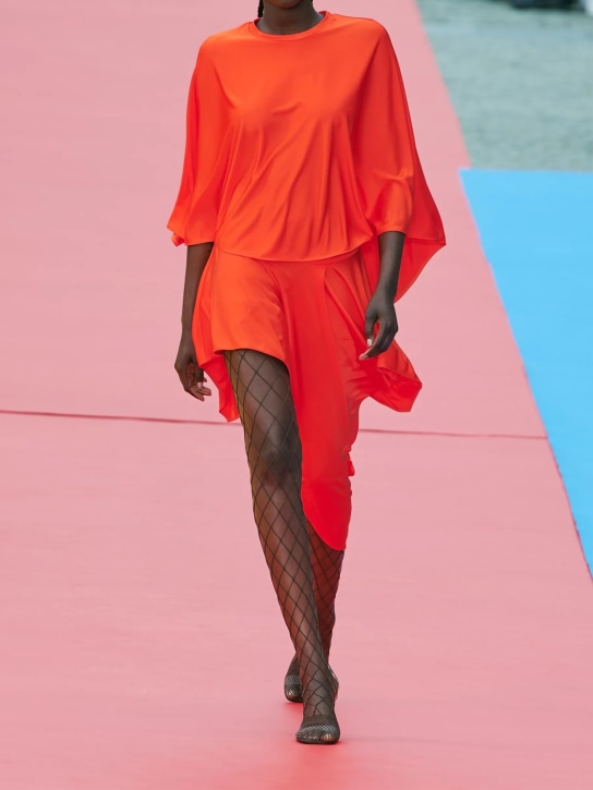 Stella McCartney: Draped fluid viscose satin mini skirt