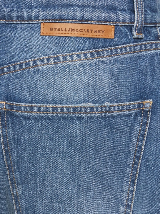 Stella McCartney: Jean en denim de coton usé taille basse