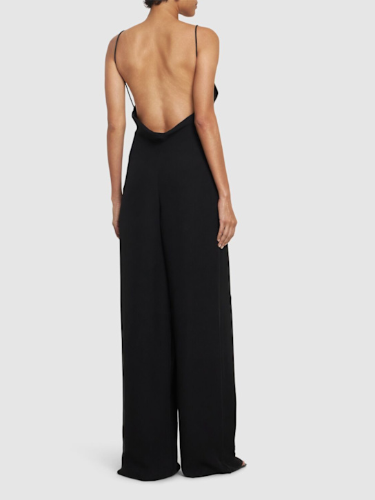 Valentino: Silk cady couture open back jumpsuit