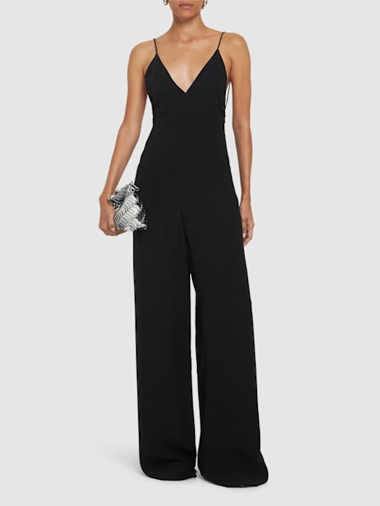 Valentino - Silk cady couture open back jumpsuit