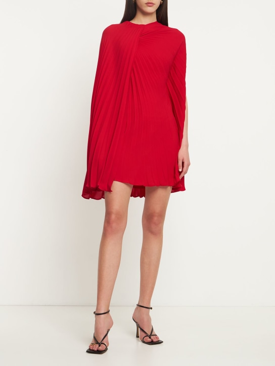 Valentino - Diagonal pleat silk georgette mini dress