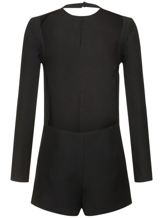 Valentino: Wool & silk crepe couture mini jumpsuit