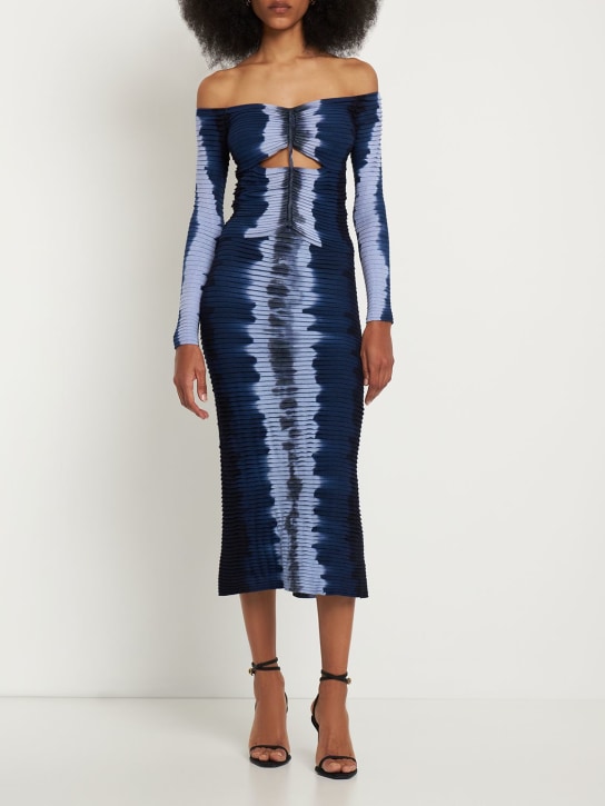 ALTUZARRA: Mosiya pleated tie dye jersey long skirt