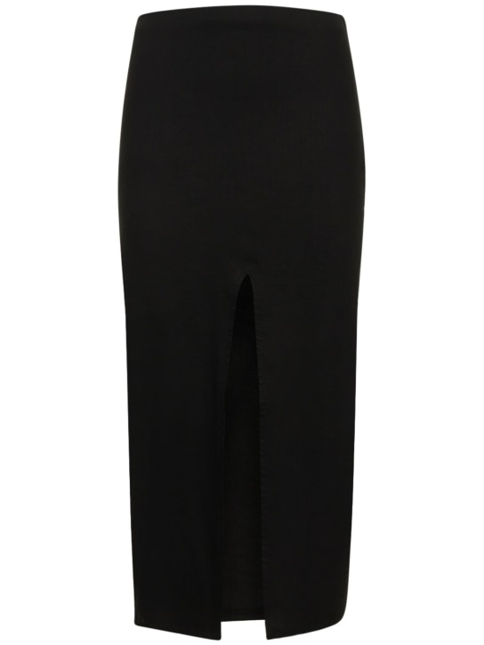 Anemos: Jupe midi en lin mélangé The Front Slit
