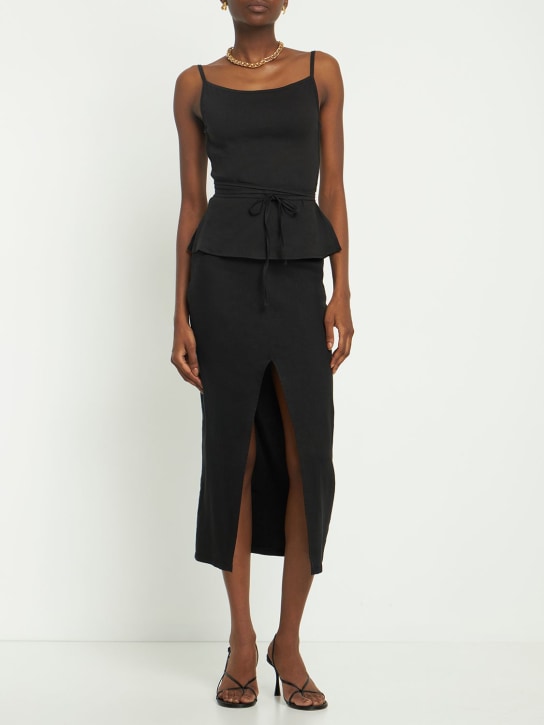 Anemos - Jupe midi en lin mélangé The Front Slit