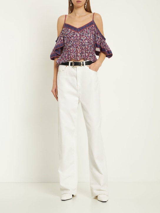 Marant Etoile: Top Garuva in cotone stampato