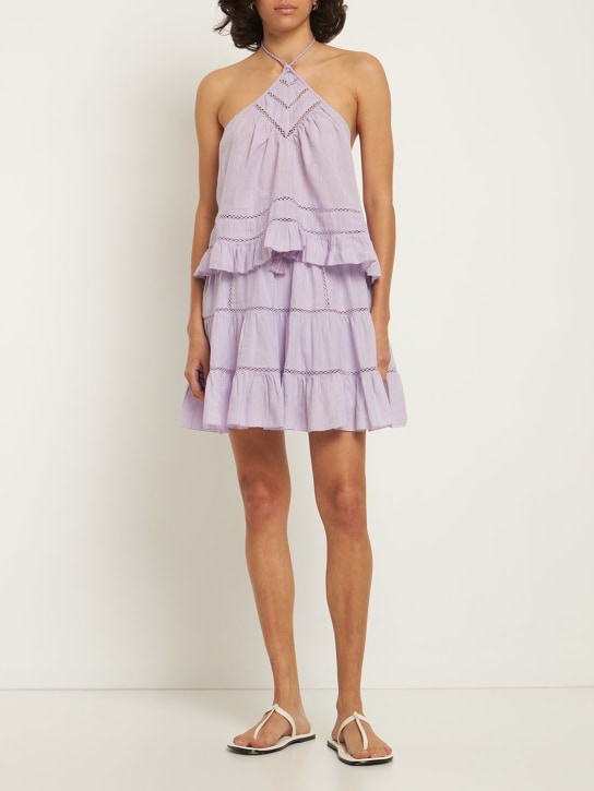 Marant Etoile: Lioline cotton blend gauze mini skirt