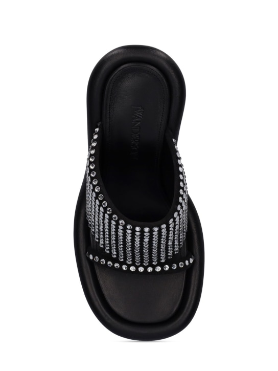 JW Anderson: 90mm Bumper leather & crystal mules