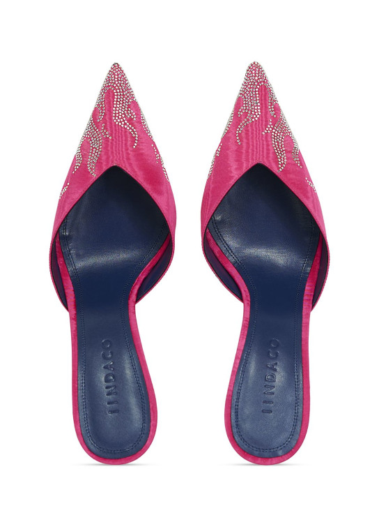 IINDACO: 95mm hohe Mules aus Satin „Carmen“
