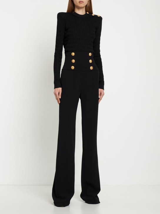 Balmain: HOCHTAILLIERTE HOSE AUS AUS VISKOSEKREPP