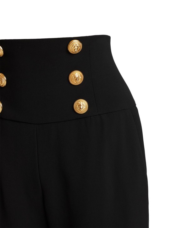 Balmain: HOCHTAILLIERTE HOSE AUS AUS VISKOSEKREPP