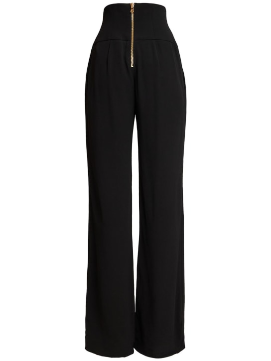 Balmain: HOCHTAILLIERTE HOSE AUS AUS VISKOSEKREPP