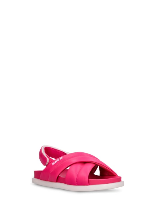 MSGM: Sandali in pelle con logo