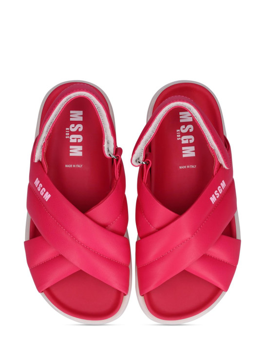 MSGM - Sandali in pelle con logo