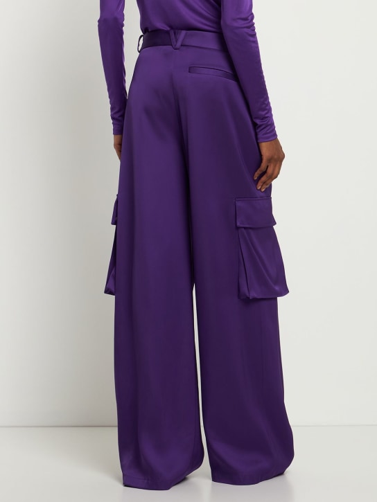 Versace: Pantalon cargo ample en duchesse