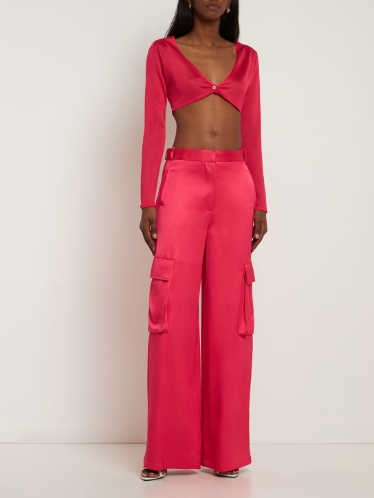 Versace: Pantalon cargo ample en duchesse