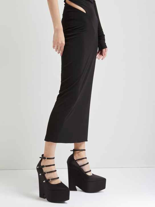 Versace: Escarpins en satin Tempest 170 mm