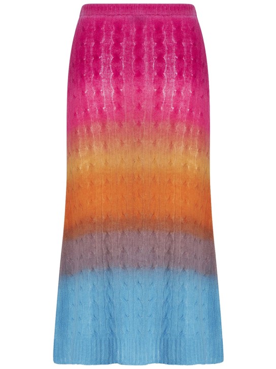 Etro: Gonna midi in maglia di lana multicolor