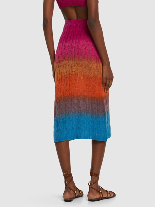 Etro: Gonna midi in maglia di lana multicolor