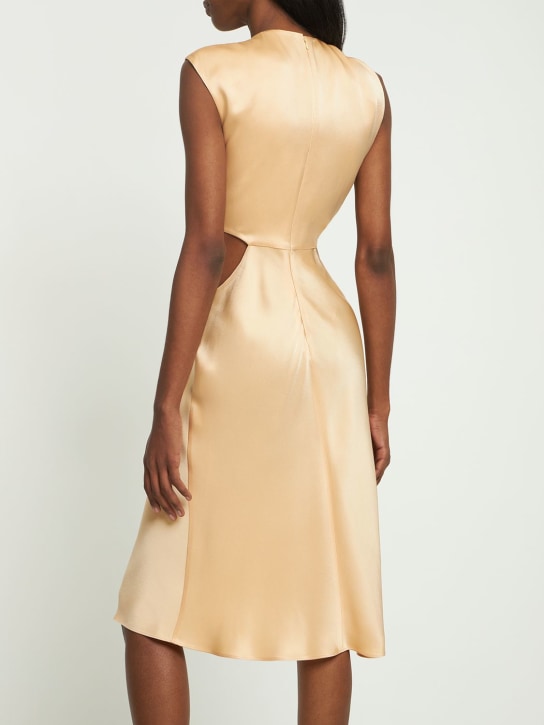 Stella McCartney: Robe midi en satin ajouré