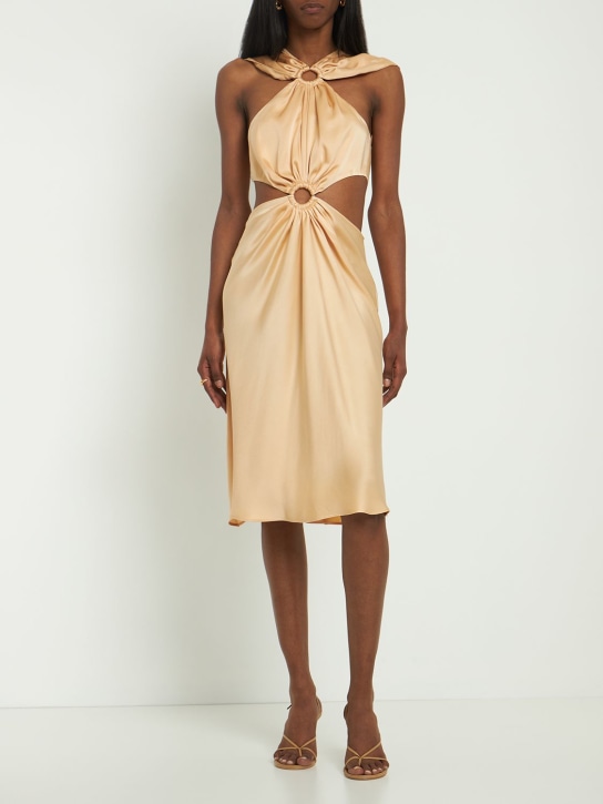 Stella McCartney - Vestito midi in raso con cutout