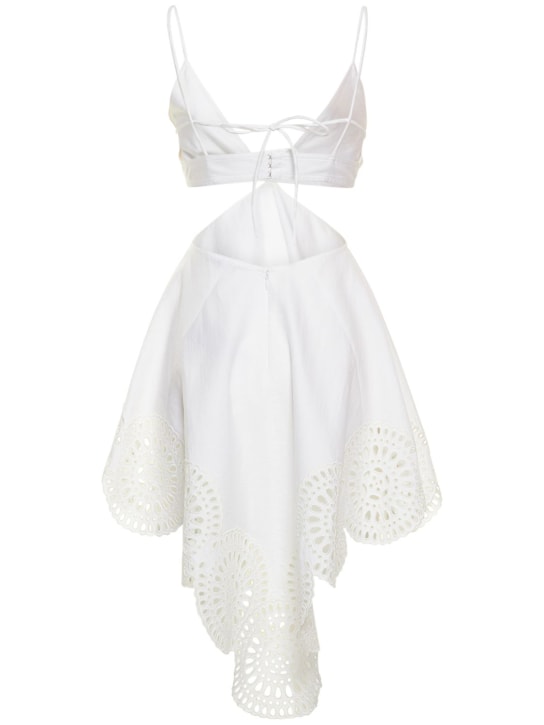 Stella McCartney: Minikleid aus Popeline-Lochstickerei
