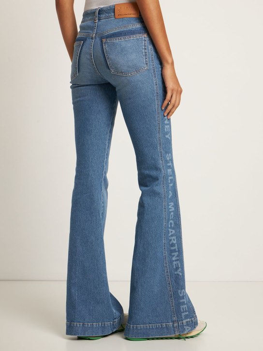 Stella McCartney: Side logo high waist flared jeans