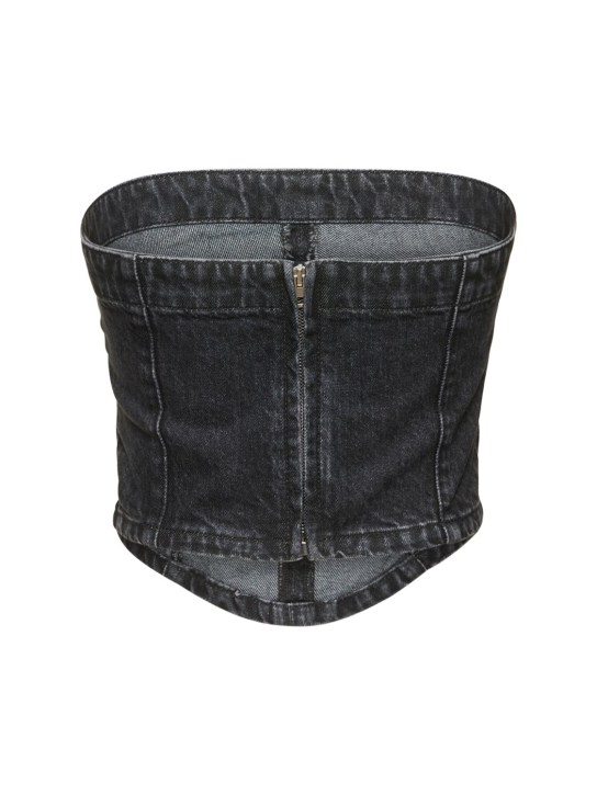 Stella McCartney: Washed denim cropped bustier top