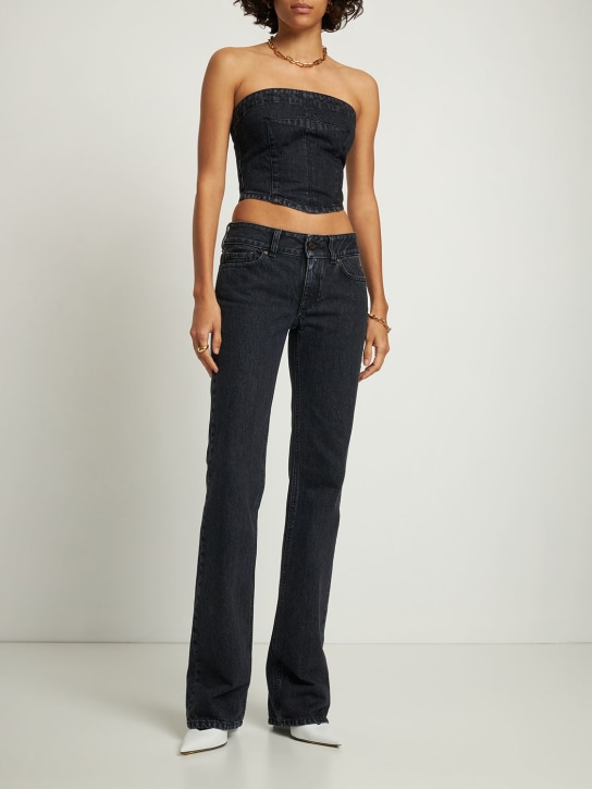 Stella McCartney: Washed denim cropped bustier top