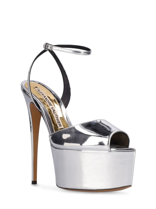Alexandre Vauthier: Sandalias de piel sintética metalizada 150mm