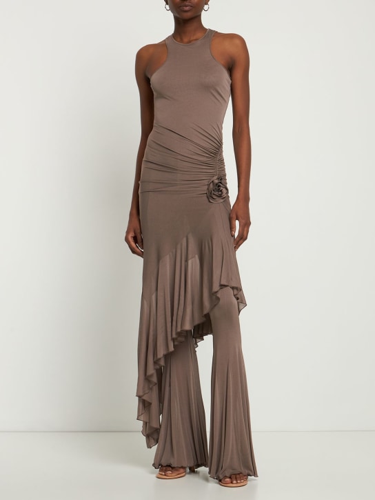Blumarine: Ausgestellte Hose aus Viskosejersey