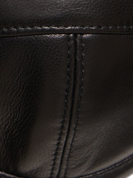 Mônot: Leather halter neck bra top
