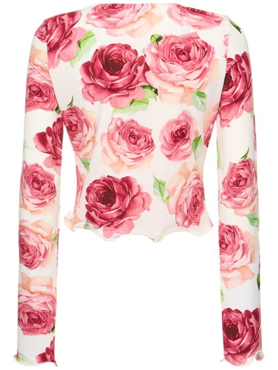 Magda Butrym: Crop top in jersey stampato / fiori