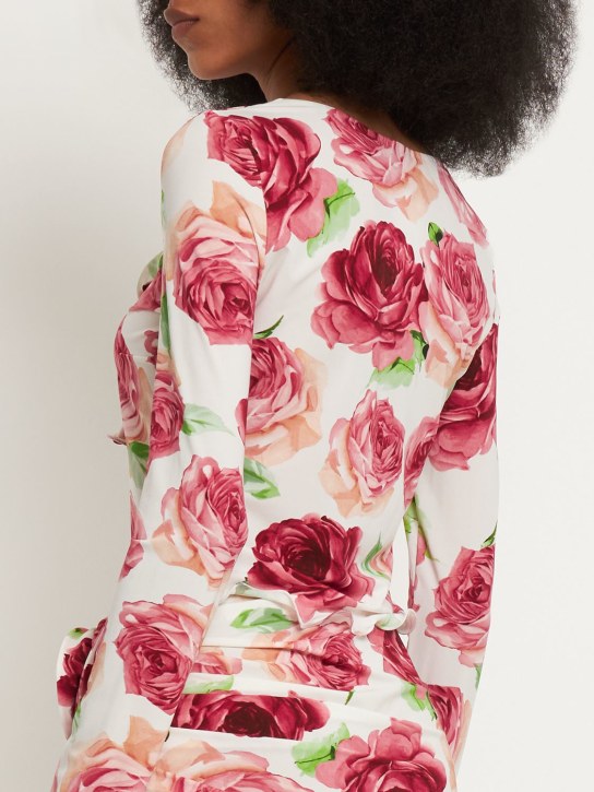 Magda Butrym: Crop top in jersey stampato / fiori