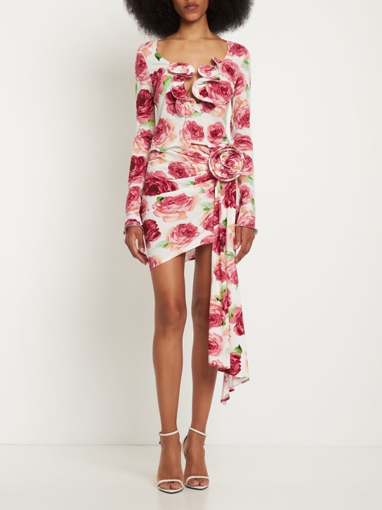 Magda Butrym: Crop top in jersey stampato / fiori