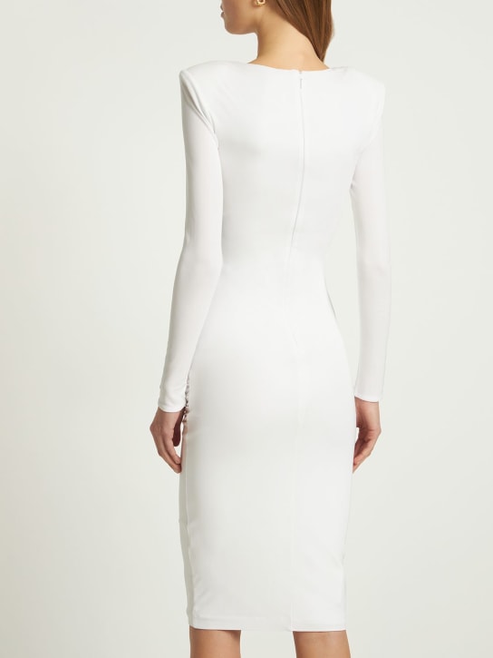 Roland Mouret: Viscose jersey V neck midi dress