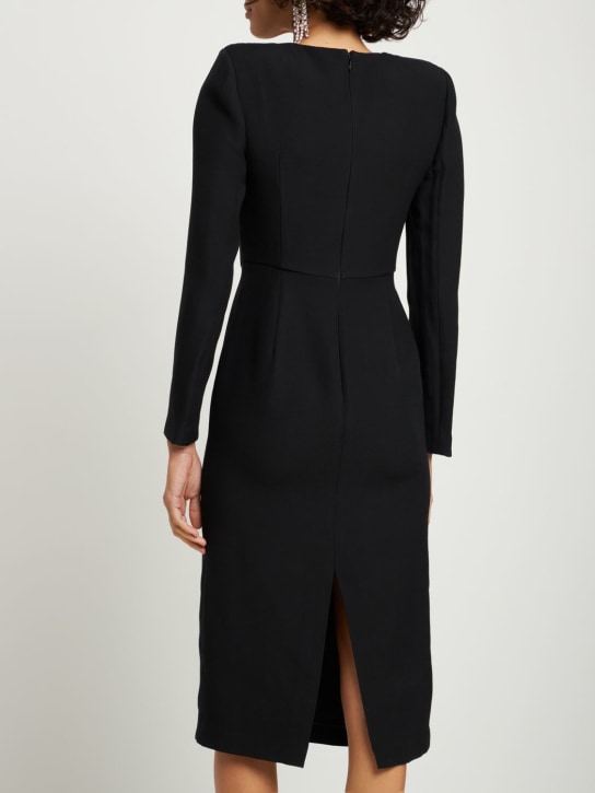 Roland Mouret: Silk & wool midi dress w/gathered detail