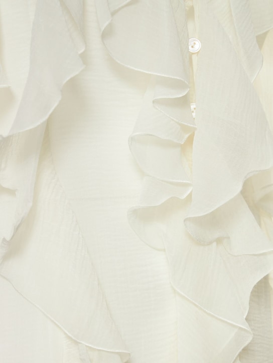 Blumarine: Vestito in cotone e seta georgette con frill