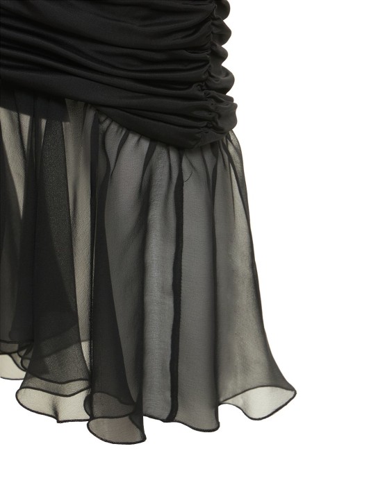 Blumarine: Drapierter Midirock aus Jersey und Chiffon