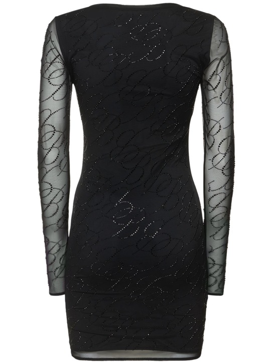 Blumarine: Vestito in mesh con logo