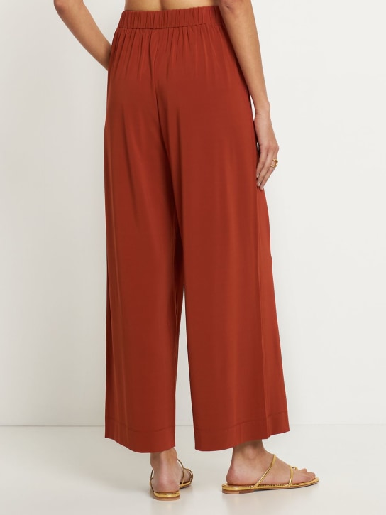 Max Mara: Fluid viscose jersey wide leg pants