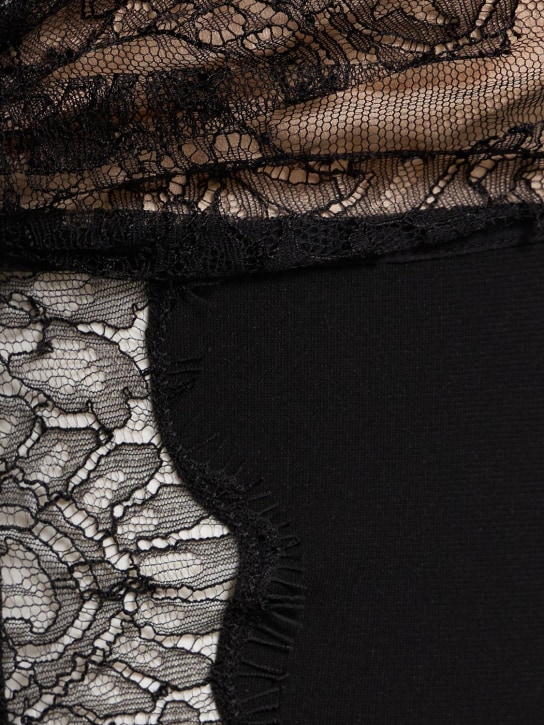 Nensi Dojaka: Robe courte en jersey de crêpe et dentelle
