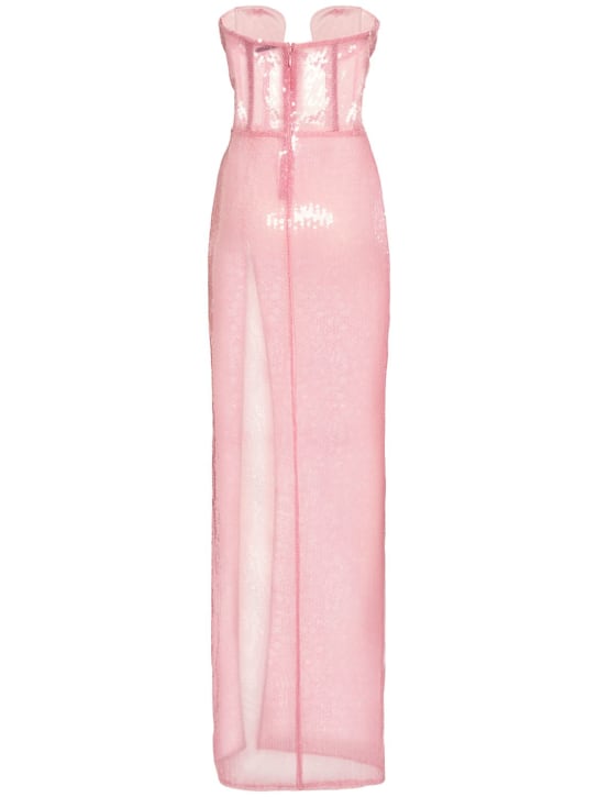 Nensi Dojaka: Sequin embellished cutout gown w/ slit