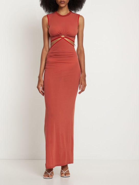 Nensi Dojaka: Cupro jersey cutout long dress