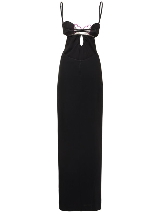Nensi Dojaka: Long dress with neckline and heart detail