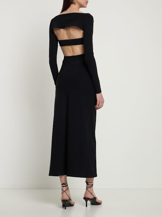 Christopher Esber: Robe longue en jersey ajouré ruché Odessa