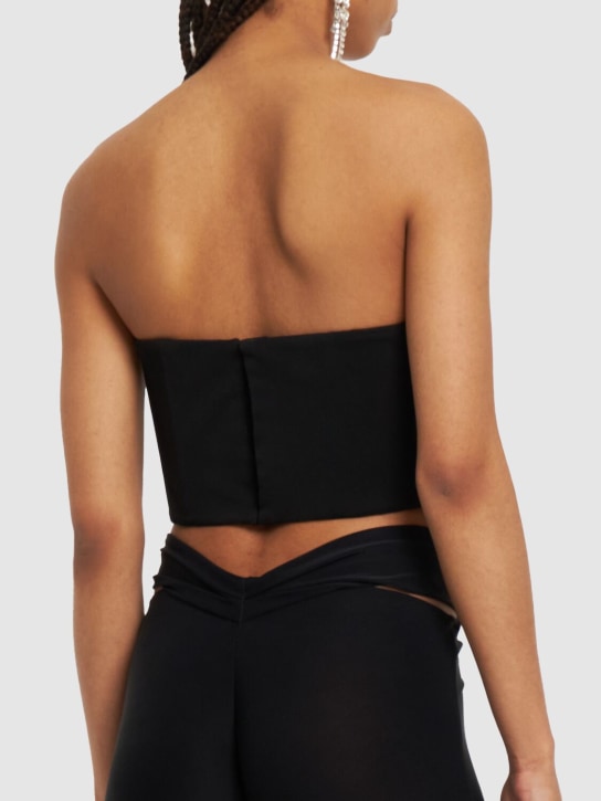 Magda Butrym: Krepp-Bustier mit 3D-Blüten