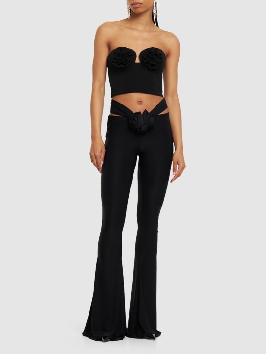 Magda Butrym - Crepe bustier w/ 3D flowers